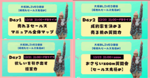 爆売れセールス鬼極め4DAYS講座 アーカイブ
